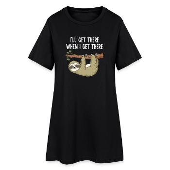 Dicton de paresseux occasionnel - Robe T-shirt Femme - noir - Devant