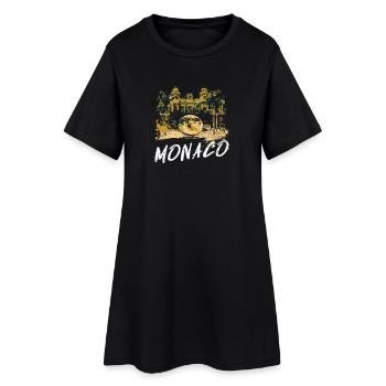 Monaco façade Casino, Globe Doré - Robe T-shirt Femme - noir - Devant