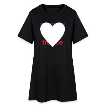 Herz mit Friedenssymbol in Pastellfarben - Frauen T-Shirt-Kleid - Schwarz - Vorne