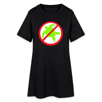 Pas de tortue d’eau Zone de bouclier interdite contre - Robe T-shirt Femme - noir - Devant