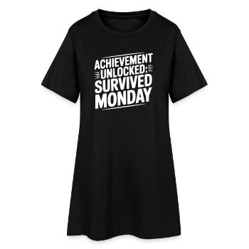 Achievement Unlocked Survived Monday - Women’s T-Shirt Dress - black - Front