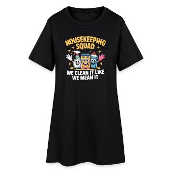 Conception de nettoyage amusante - Robe T-shirt Femme - noir - Devant