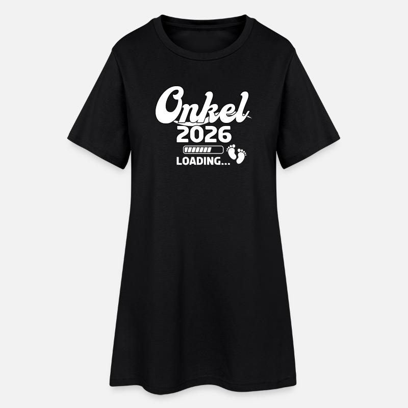Onkel 2026 Loading Design - Frauen T-Shirt-Kleid - Schwarz