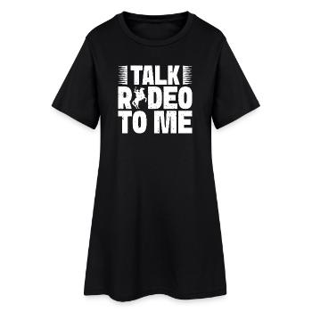 Rodeo Horse Riding Talk Rodeo To Me Cowboy - Frauen T-Shirt-Kleid - Schwarz - Vorne