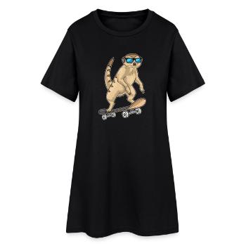 Suricate Skater Skateboard - Robe T-shirt Femme - noir - Devant