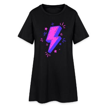 Faisceau coloré vibrant pour les impressions - Robe T-shirt Femme - noir - Devant