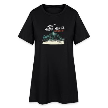 Stilisierter Mont Saint-Michel - Frauen T-Shirt-Kleid - Schwarz - Vorne