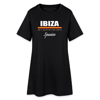 Ibiza - Frauen T-Shirt-Kleid - Schwarz - Vorne