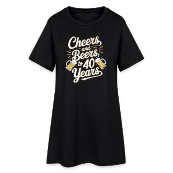 Ein Hoch auf die Feier zum 40-jährigen Bier - Frauen T-Shirt-Kleid - Schwarz - Vorne