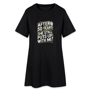 Humorvolles Design für die Feier des 50. Geburtstags - Frauen T-Shirt-Kleid - Schwarz - Vorne