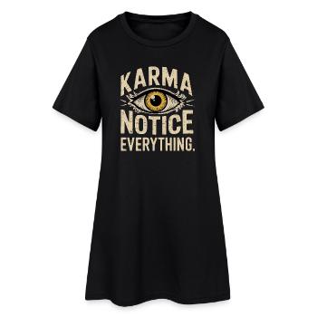 Karma Notice Eye Design, dicton motivant - Robe T-shirt Femme - noir - Devant