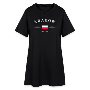 Cracovie, Pologne – Souvenir et cadeau des Fêtes - Robe T-shirt Femme - noir - Devant