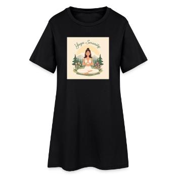 Yoga Sérénité Nature Design - Robe T-shirt Femme - noir - Devant