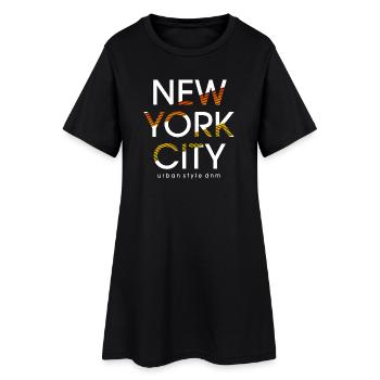 Style urbain dynamique de New York - Robe T-shirt Femme - noir - Devant