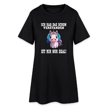 Cute unicorn cuddly look - Women’s T-Shirt Dress - black - Front