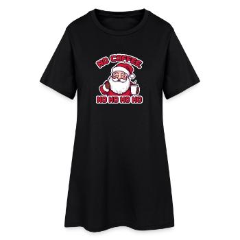 Pixel Vintage Retro  Santa – No Coffee No Ho Ho Ho - Frauen T-Shirt-Kleid - Schwarz - Vorne