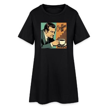 Affiche café rétro / vintage pour votre café - Robe T-shirt Femme - noir - Devant