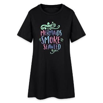 Les sirènes fument des algues - Robe T-shirt Femme - noir - Devant