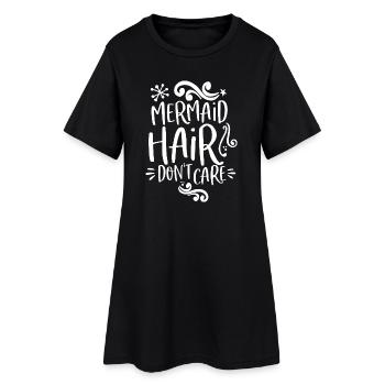 Mermaid hair don´t care Meerjungfrau - Frauen T-Shirt-Kleid - Schwarz - Vorne