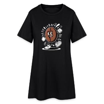 Café Dancing Grain Dessin Animé Café - Robe T-shirt Femme - noir - Devant