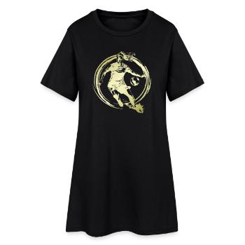 Fussballerin Fussball Spielerin Silhouette - Frauen T-Shirt-Kleid - Schwarz - Vorne