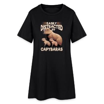 Funny aesthetic Kawaii Capybara - Women’s T-Shirt Dress - black - Front