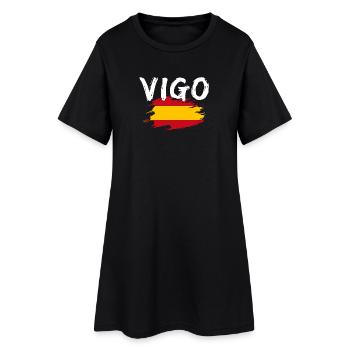 Vigo Spanien - Frauen T-Shirt-Kleid - Schwarz - Vorne