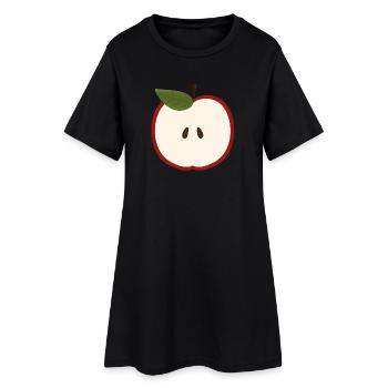 Apple Half Illustration - Women’s T-Shirt Dress - black - Front