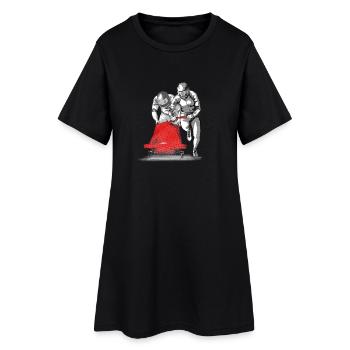 Poussée du bobeur au départ - Robe T-shirt Femme - noir - Devant