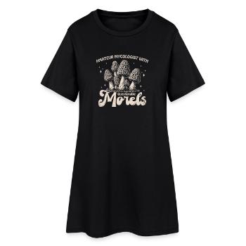 Mycologue amateur aux morilles douteuses - Robe T-shirt Femme - noir - Devant