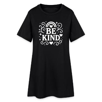 Soyez gentil avec des cœurs - Robe T-shirt Femme - noir - Devant