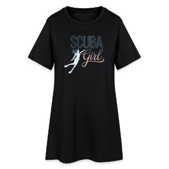 Scuba Girl Diver Design - Robe T-shirt Femme - noir - Devant