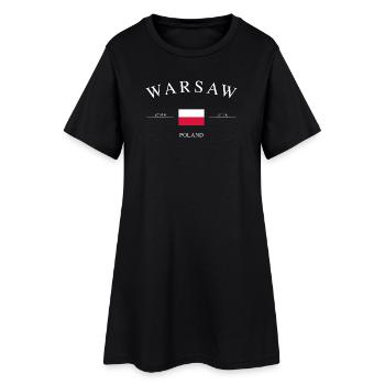 Varsovie, Pologne – Souvenir et cadeau de vacances - Robe T-shirt Femme - noir - Devant