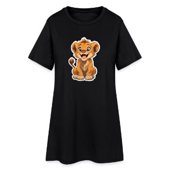 Lion - Robe T-shirt Femme - noir - Devant