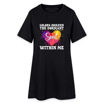 Peintre d’art drôle Les couleurs réveillent le dormant - Robe T-shirt Femme - noir - Devant