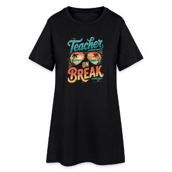 Professeur se relaxant sur les lunettes de soleil de vacances à la plage - Robe T-shirt Femme - noir - Devant