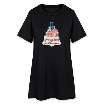 Cloche de Noël Rentrer à la maison pour Noël - Robe T-shirt Femme - noir - Devant