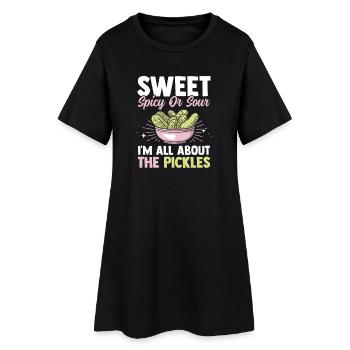 Sweet Sour Spicy Cucumber Thanksgiving Gift - Women’s T-Shirt Dress - black - Front