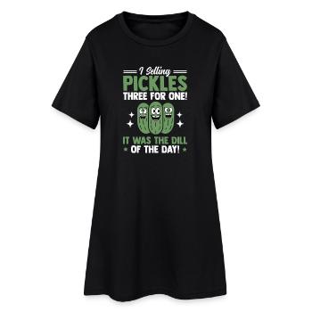 Vendeur de concombre, cornichons, aneth, cadeau de concombre - Robe T-shirt Femme - noir - Devant