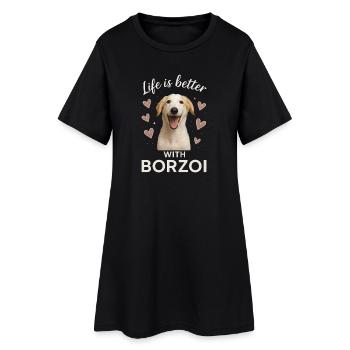 Barzoï - Robe T-shirt Femme - noir - Devant