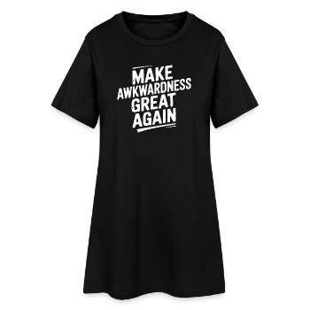 Unbeholfenheit wieder groß machen - Frauen T-Shirt-Kleid - Schwarz - Vorne