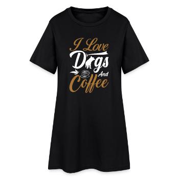 L’amour, le café et les chiens - Robe T-shirt Femme - noir - Devant