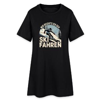 Après-ski Ski Skieurs Ski - Robe T-shirt Femme - noir - Devant