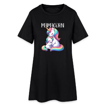 Mamacorn Mama Licorne Mère Dames Look assorti - Robe T-shirt Femme - noir - Devant
