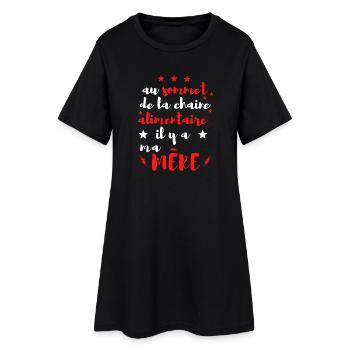 An der Spitze der Nahrungskette steht meine MUTTER - Frauen T-Shirt-Kleid - Schwarz - Vorne