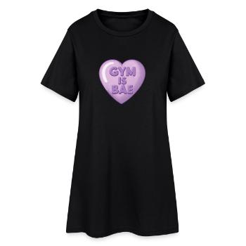 Coeur vintage – Gym Is Bae - Robe T-shirt Femme - noir - Devant