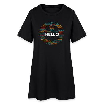 Commencez par Hello Different World Language Learning - Robe T-shirt Femme - noir - Devant