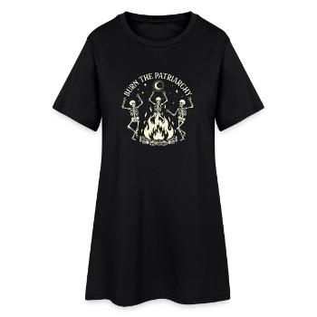 Burn The Patriarchy Gruselige Halloween-Feministin - Frauen T-Shirt-Kleid - Schwarz - Vorne