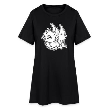 Hibou en vol – Motif hibou mystique oiseau de nuit - Robe T-shirt Femme - noir - Devant