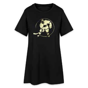 Hockey Spieler Silhouette - Frauen T-Shirt-Kleid - Schwarz - Vorne